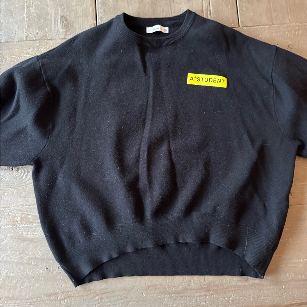 Zara Black Sweater with Yellow Accent